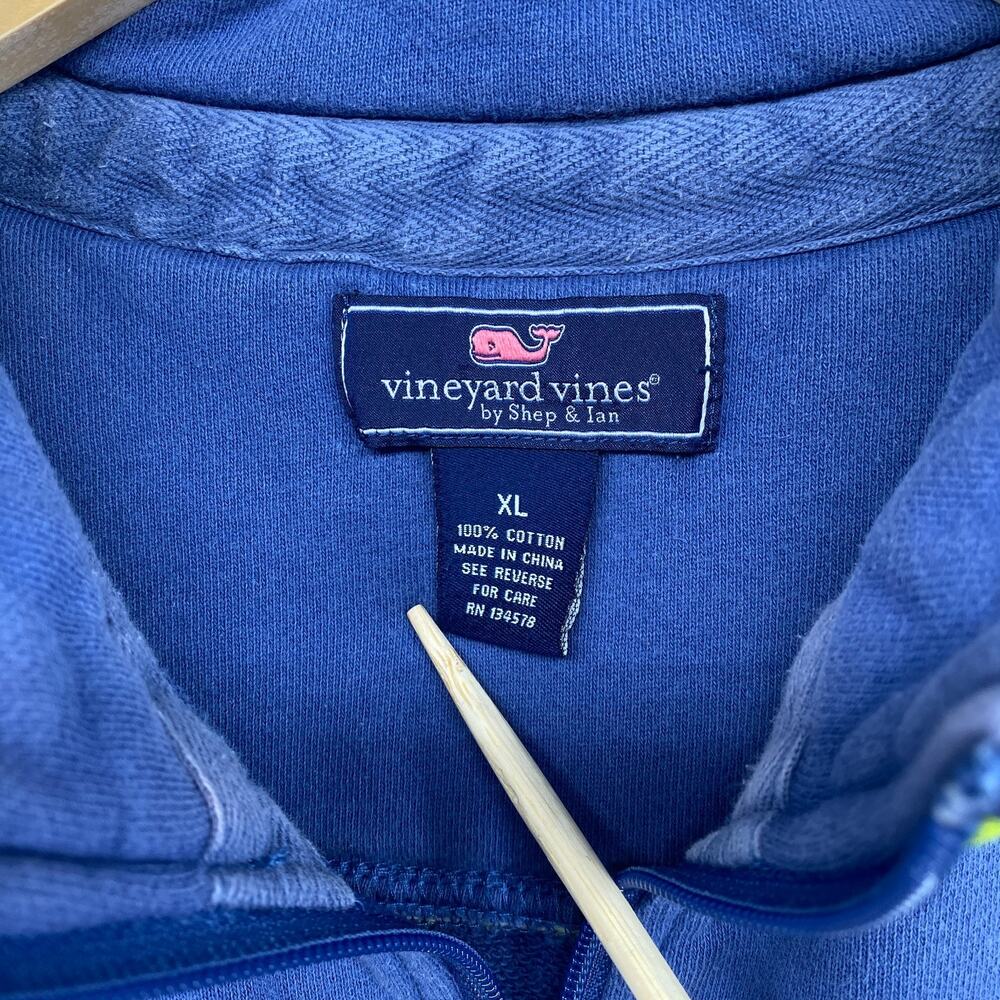 VINEYARD VINES Sweatshirt Mens XL Ripstop Contrast Shep Shirt 1/4 Zip Blue Green - Picture 5 of 14